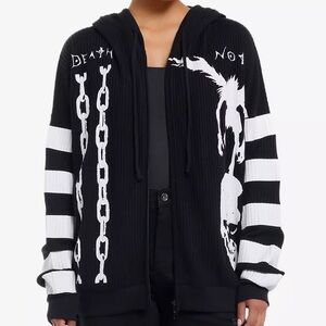 Death‎ Note Ryuk Stripe Oversized Waffle Knit Hoodie Hot Topic